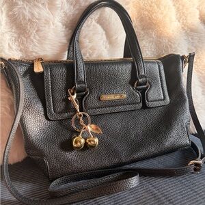 Michael Kors Black Mackenzie Satchel Leather Handbag